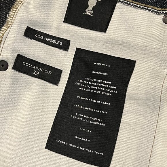 Rick Owens DRKSHDW Collapse Cut Raw Cone Mills Denim - Picture 6 of 7